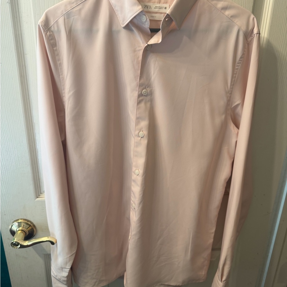 Zara Pale Pink Men's Dress Shirt - Spread Collar